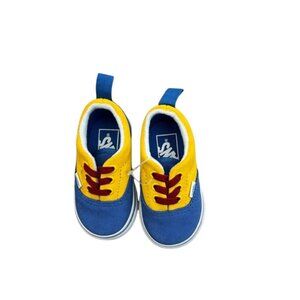 NWOT Vans Kids ERA Lace Suede Color Block Shoes Sturdy - 3.5T - Yellow Blue Red
